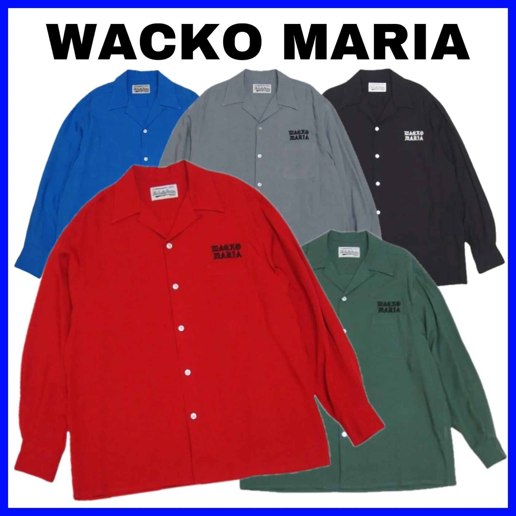 WACKO MARIA  |Street Style Long Sleeves Plain Oversized Logo Shirts