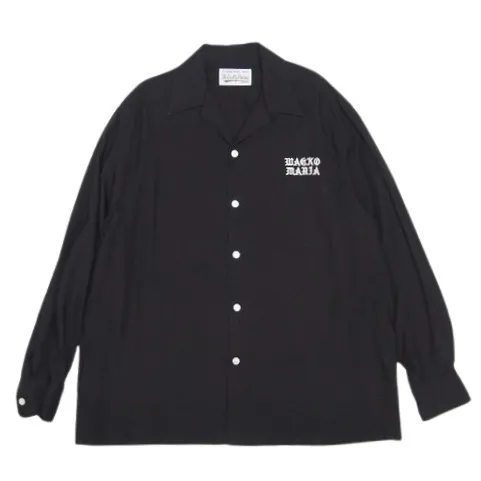 WACKO MARIA  |Street Style Long Sleeves Plain Oversized Logo Shirts