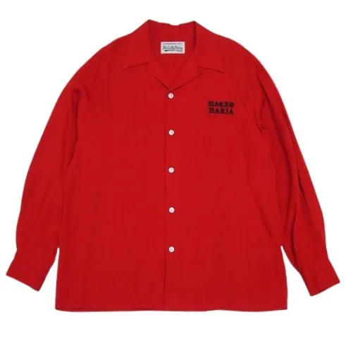 WACKO MARIA  |Street Style Long Sleeves Plain Oversized Logo Shirts