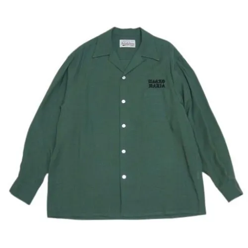 WACKO MARIA  |Street Style Long Sleeves Plain Oversized Logo Shirts