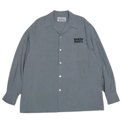 WACKO MARIA  |Street Style Long Sleeves Plain Oversized Logo Shirts