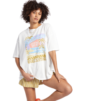 Women's Billabong Wake Up And Stoke Boyfriend T-Shirt