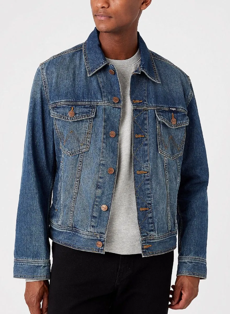 Wrangler Western Denim Jacket Mid Stone