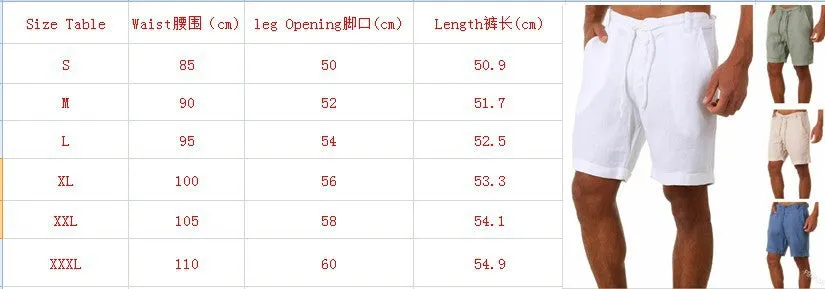 Xituodai 2022 New Men's Casual Fashion Flax High Quality Shorts Linen Solid Color Short Trousers Male Summer Beach Breathable Fl