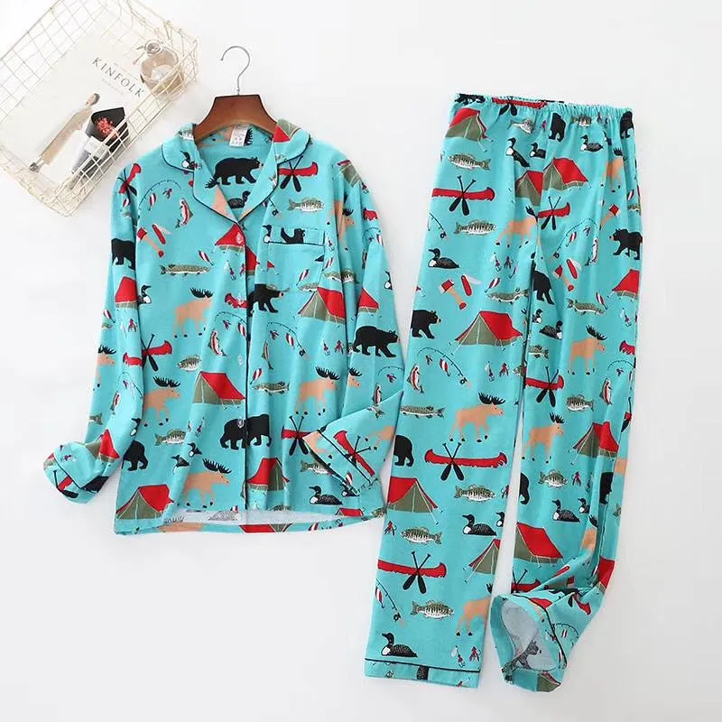 Xituodai Cute white bear 100% brushed cotton men pajama sets Autumn Casual fashion animal sleepwear men homewear sexy pijamas mu