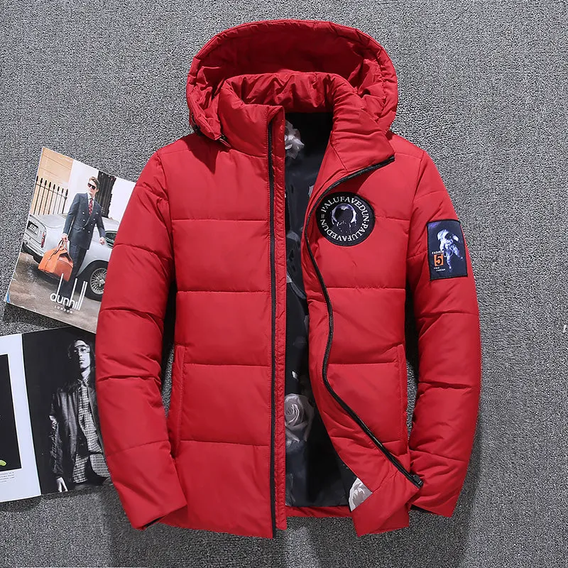 Xituodai Men's White Duck Down Jacket Coat Winter Warm Hooded Thick Puffer Parka High Quality Casual Fashion Windbreaker Down Ja