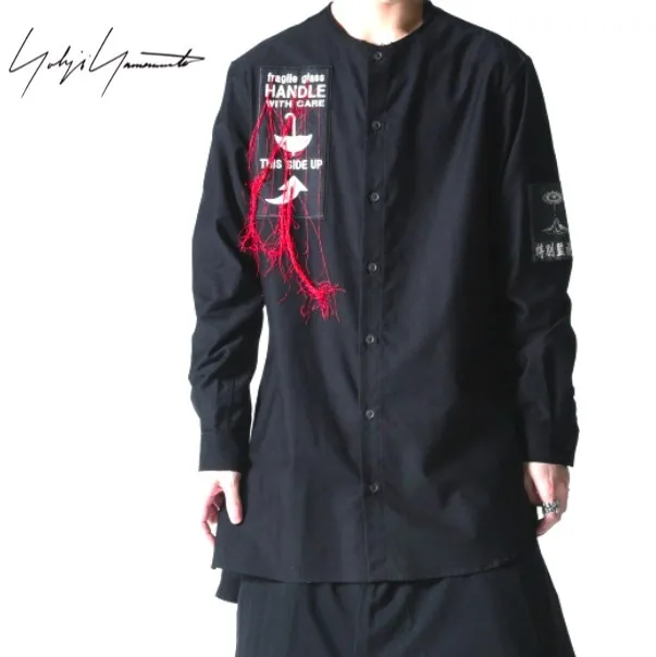 Yohji Yamamoto  |Unisex Street Style Long Sleeves Plain Cotton Oversized