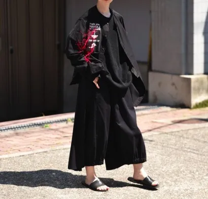 Yohji Yamamoto  |Unisex Street Style Long Sleeves Plain Cotton Oversized